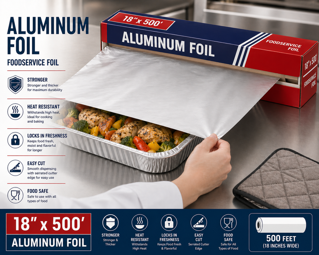Restaurant restocking supplies including foil products and food packaging for Long Island foodservice businesses