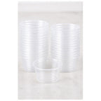 Stack of 0.75 oz clear plastic portion cups - 2,500/Case
