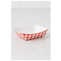1/2 lb red checkered paper food tray - 1,000/Case