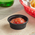 1.5 oz. Black Plastic Souffle Cup / Portion Cup - 2,500/Case
