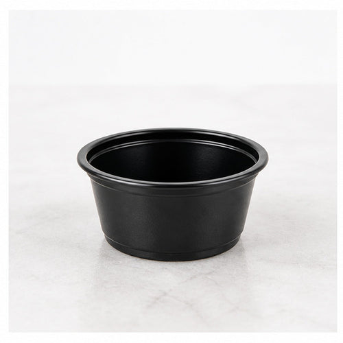 1.5 oz black plastic portion cup - 2,500/Case