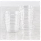 Stack of 1.5 oz clear plastic portion cups - 2,500/Case