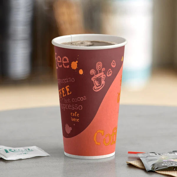 16oz Hot Cup Printed - 1,000/Case