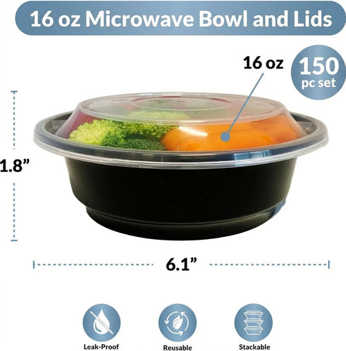 16oz Round Food Container w/ Lid - 150/Case product image for NYC and Long Island restaurant supplies