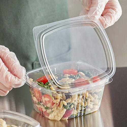 16oz. Clear PET Deli Hinged Container - 200/Case product image for NYC and Long Island restaurant supplies
