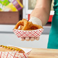 1/2 lb. Red Checkered Paper Food Tray - 1,000/Case