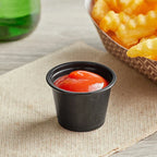 1oz. Black Plastic Souffle Cup / Portion Cup Heavy Duty - 2,500/Case image 1 for NYC and Long Island restaurant supplies