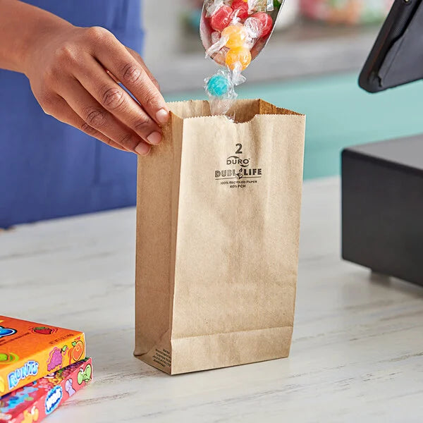 Duro #2 lb. Natural Kraft Paper Bag - 500/Pack
