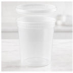 24 oz translucent deli soup container with lid