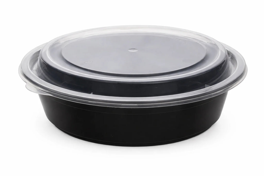 24oz Round Food Container w/ Lid - 150/Case