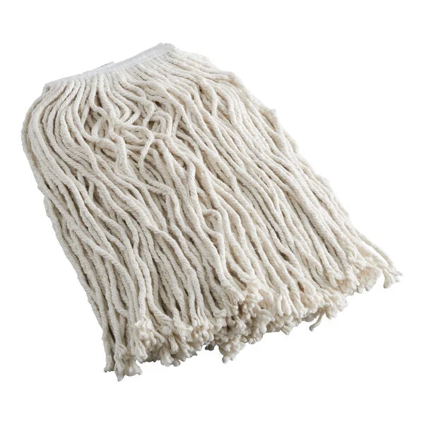 #24 Natural Cotton Cut End Wet Mop Head with 1" Headband – 12/Case