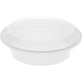 28/29oz Food Container Round w/ Lid White - 150/Case