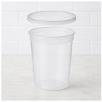 32 oz translucent deli soup container with lid