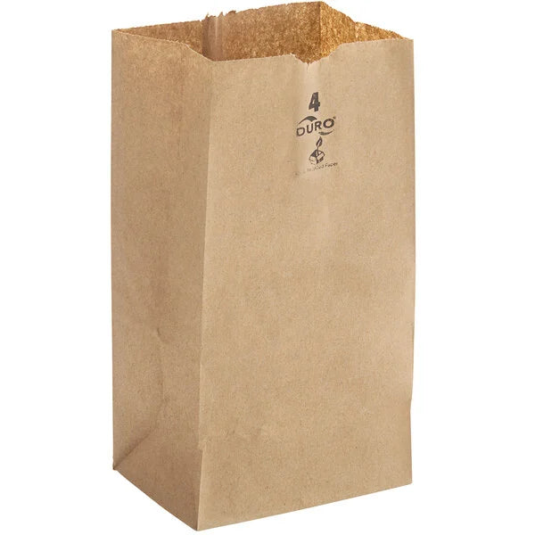 Duro 4 lb Natural Kraft Paper Bag - 500/Pack