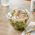 48oz. Clear Plastic Salad Bowl with Lid - 150/Case