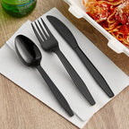Disposable Wrapped Black Heavy Duty Cutlery Kit 6 in 1 MealKit - 250/Case image 1 for NYC and Long Island restaurant supplies