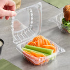 Clear Hinged Lid Plastic Container 5" x 5" x 3" - 500/Case image 1 for NYC and Long Island restaurant supplies