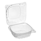 Clear hinged plastic food containers product image for NYC and Long Island restaurant supplies