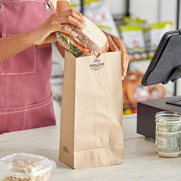 Duro 8 lb Natural Kraft Paper Bag - 500/Pack