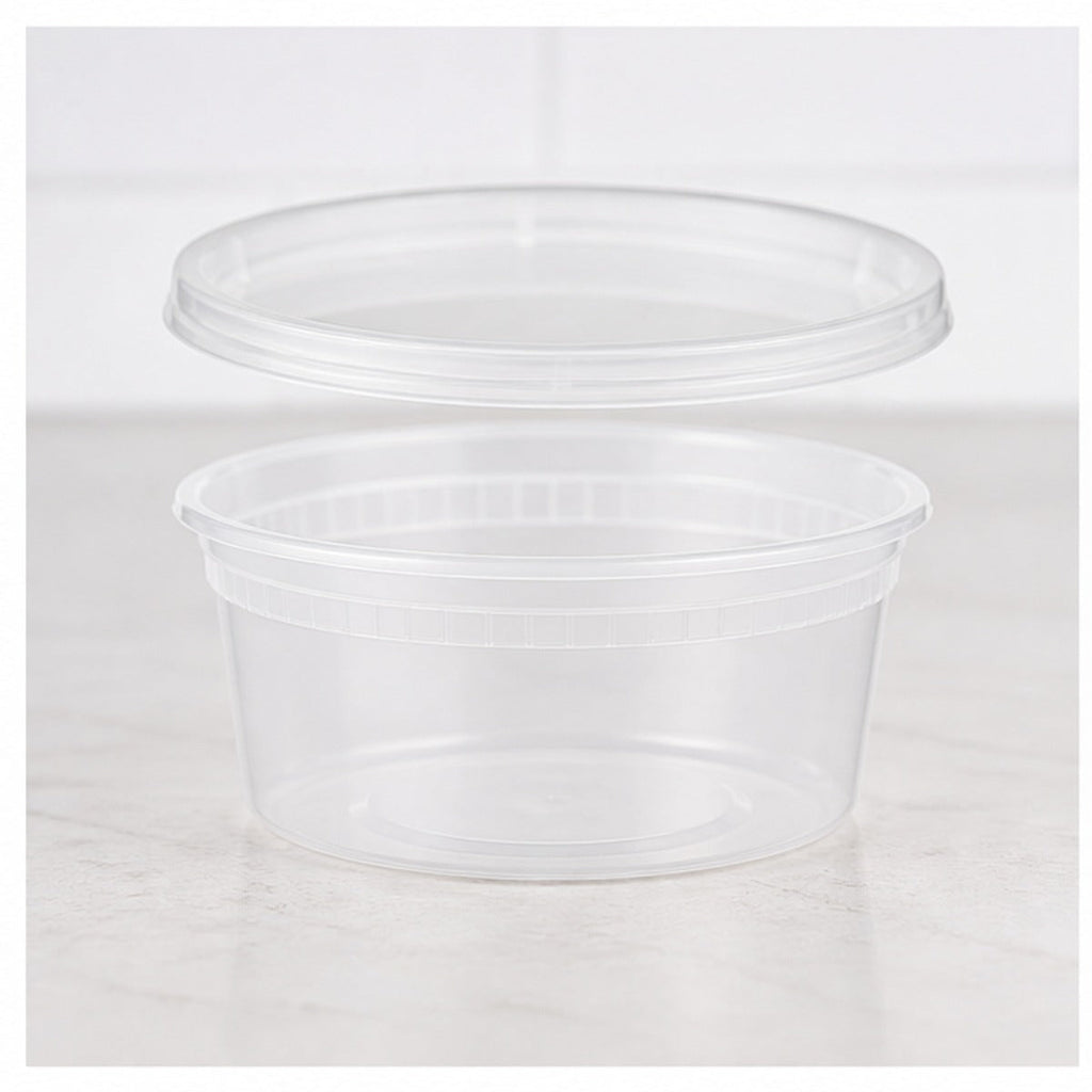 8 oz translucent deli soup container with lid