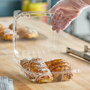 Clear Hinged Lid Plastic Container 8" x 8" x 3" - 250/Case