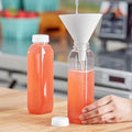 12 oz. Tall Square PET Clear Juice Bottle with Clear Lid - 228/Case image 1 for NYC and Long Island restaurant supplies
