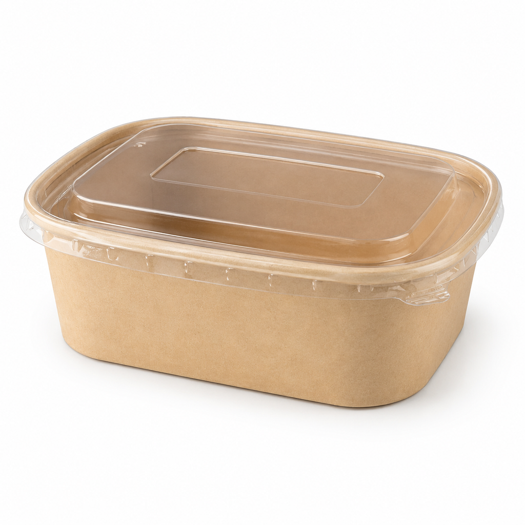 33oz Kraft Rectangular Food Container - 300/Case