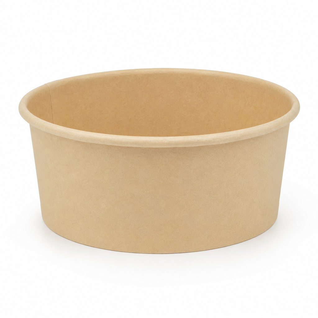 25 oz Round Kraft Food Container - 300/Case
