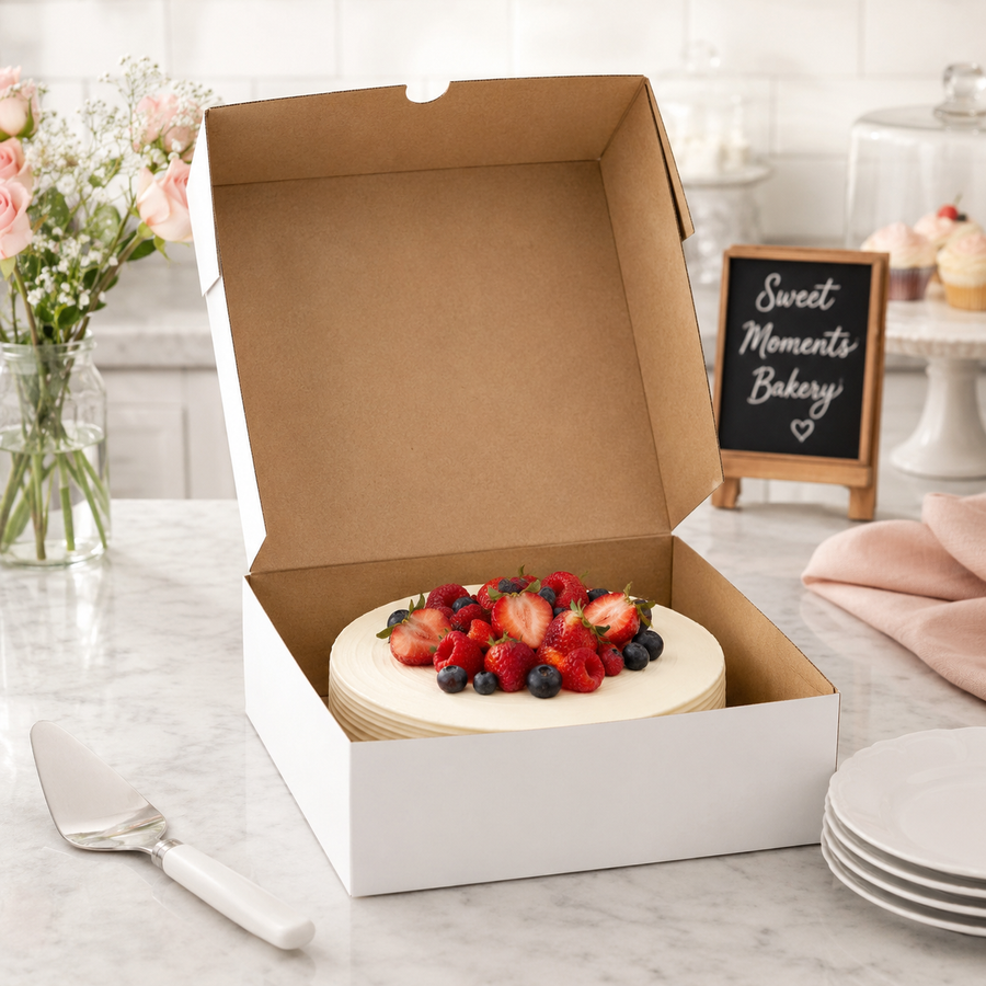 10" x 10" x 3" White Cake / Bakery Box - 200/Case