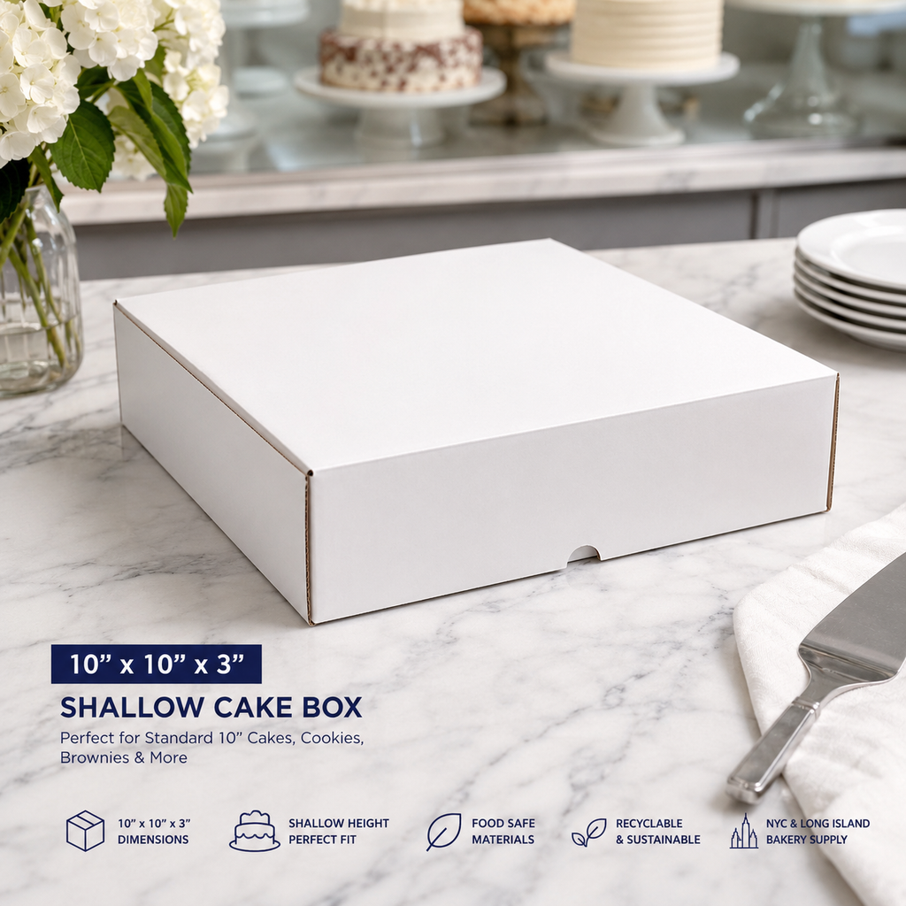 10" x 10" x 3" White Cake / Bakery Box - 200/Case