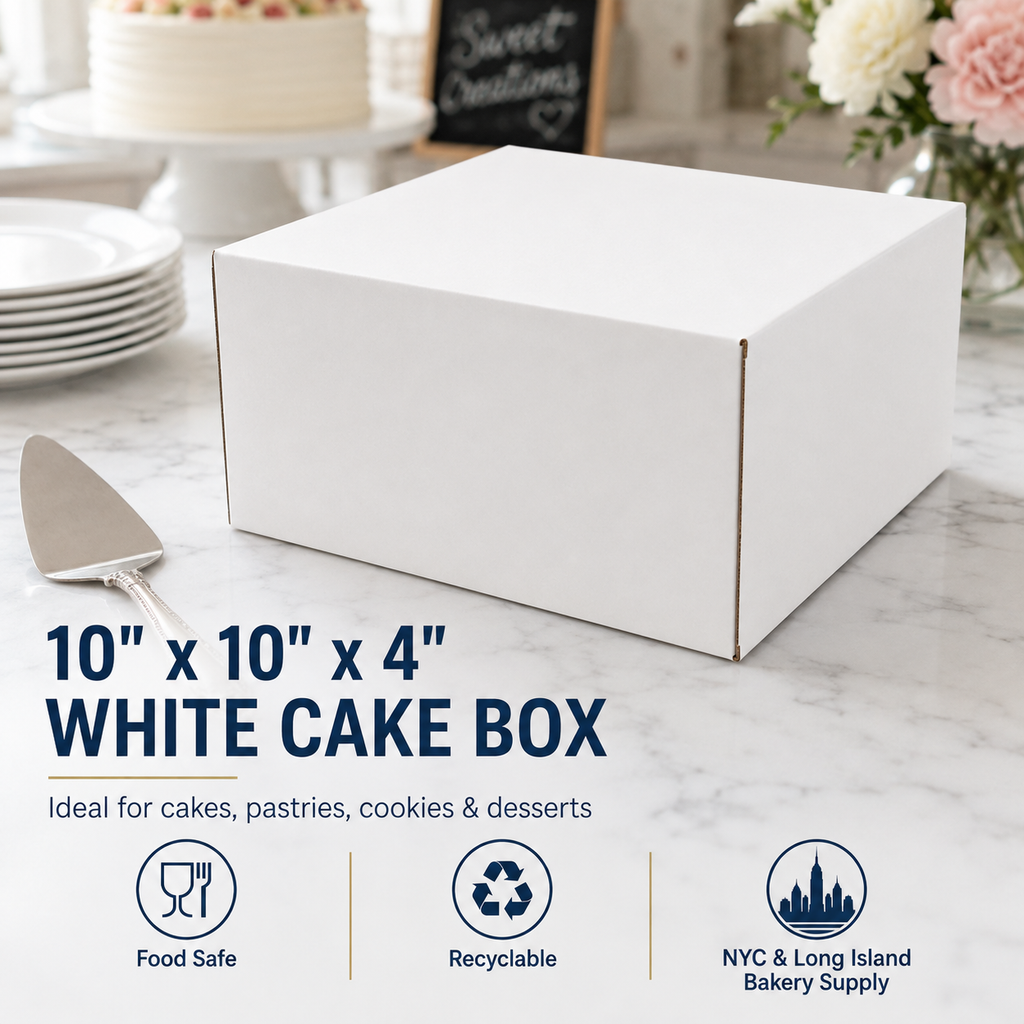 10" x 10" x 4" White Cake / Bakery Box - 100/Case