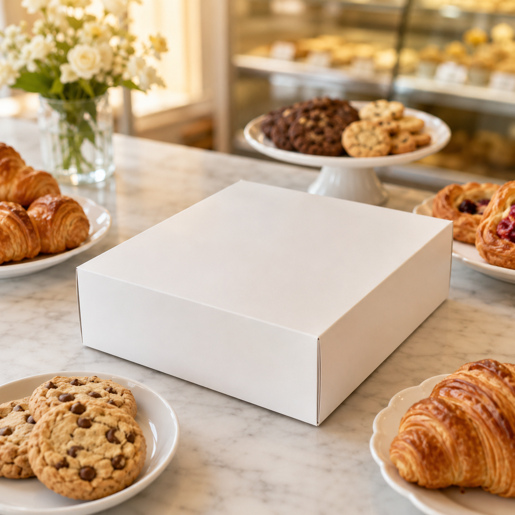 9" x 9" x 3" White Cake / Bakery Box - 250/Case