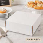 9" x 9" x 4" White Customizable Cake and Bakery Box - 200/Case product photo for Long Island and NYC foodservice supplies