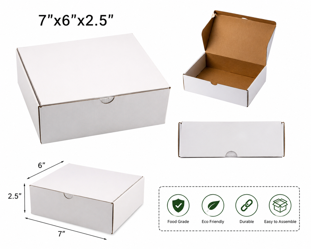 7 x 6 x 2.5 white customizable cake and bakery box - 250/case