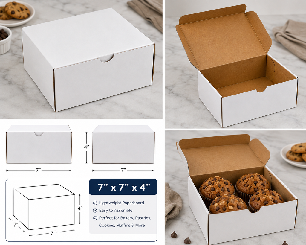 7 x 7 x 4 white cake and bakery box - 250/case