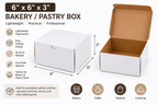 Customizable 6 x 6 x 3 bakery box for pies, pastries, and desserts