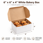 6 x 6 x 4 white customizable cake and bakery box - 250/case