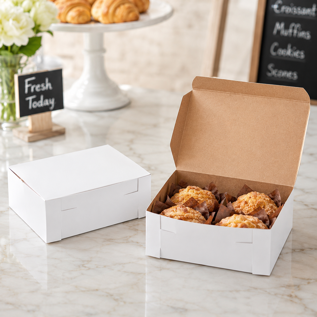 6" x 4 1/2" x 2 3/4" White Bakery Box - 250/Case