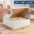 14" x 10" x 4.25" White Customizable Cake / Bakery Box - 100/Case