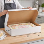19" x 14" x 4.75" White Half Sheet Cake / Bakery Box - 50/Case