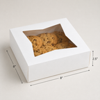 8" x 8" x 2 1/2" White Window Pie / Bakery Box / Cake Box - 200/Case