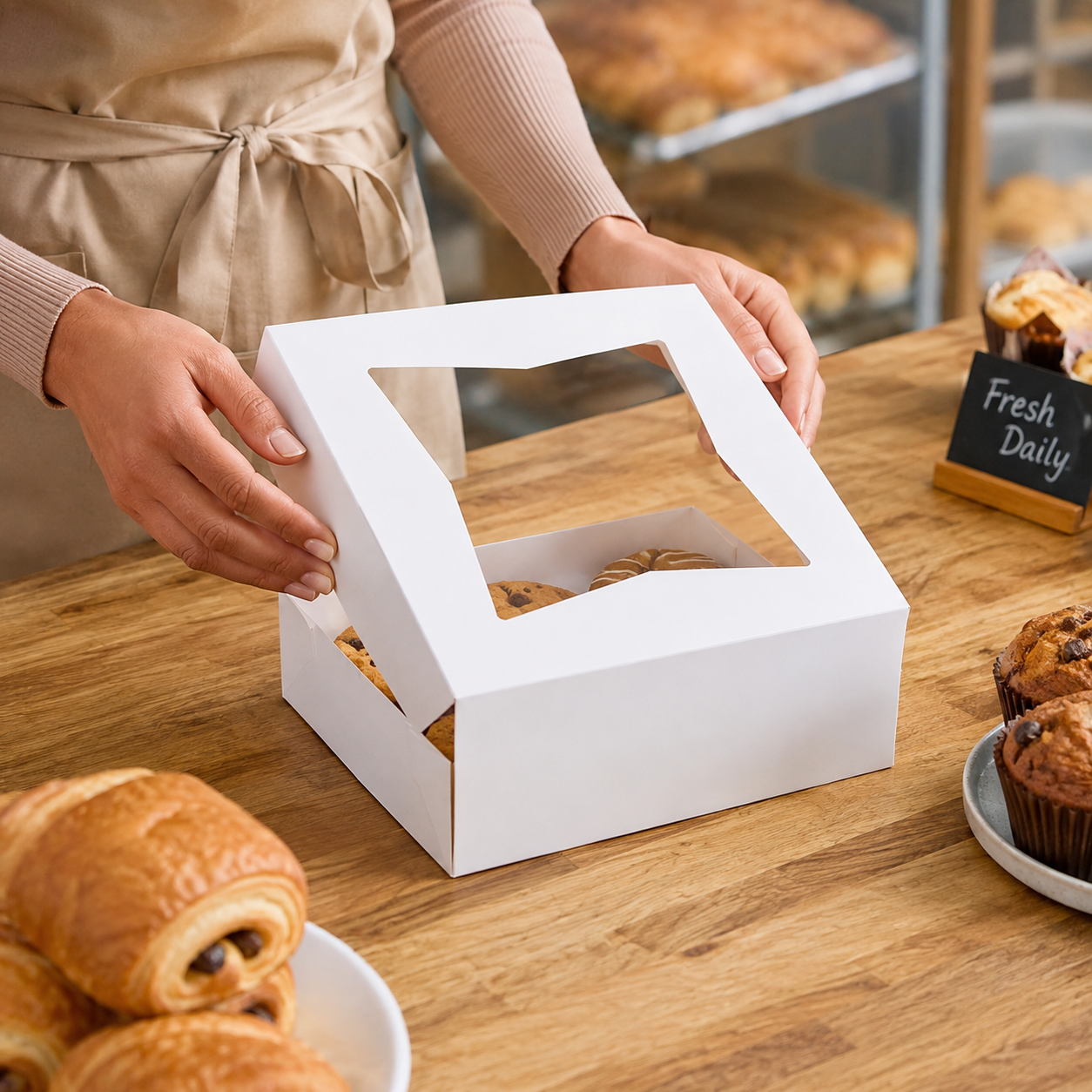 8" x 8" x 2 1/2" White Window Pie / Bakery Box / Cake Box - 200/Case