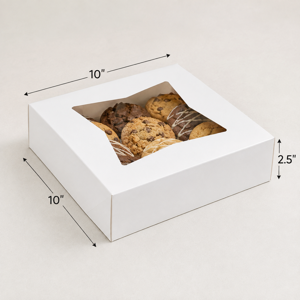 10" x 10" x 2 1/2" White Window Pie / Bakery Box / Cake Box - 200/Case