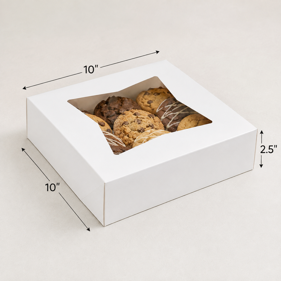 10" x 10" x 2 1/2" White Window Pie / Bakery Box / Cake Box - 200/Case