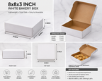 8" x 8" x 3" White Pie and Bakery Box - 250/Case product photo for Long Island and NYC foodservice supplies