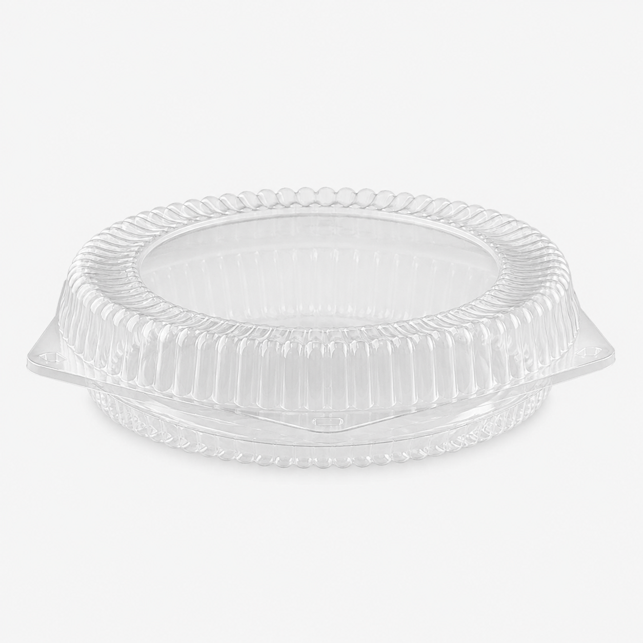10" Clear Hinged Pie Clamshell Container Shallow - 100/Case