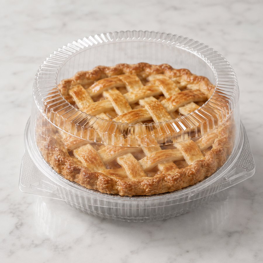 10" Clear Hinged Pie Clamshell Container Deep - 200/Case
