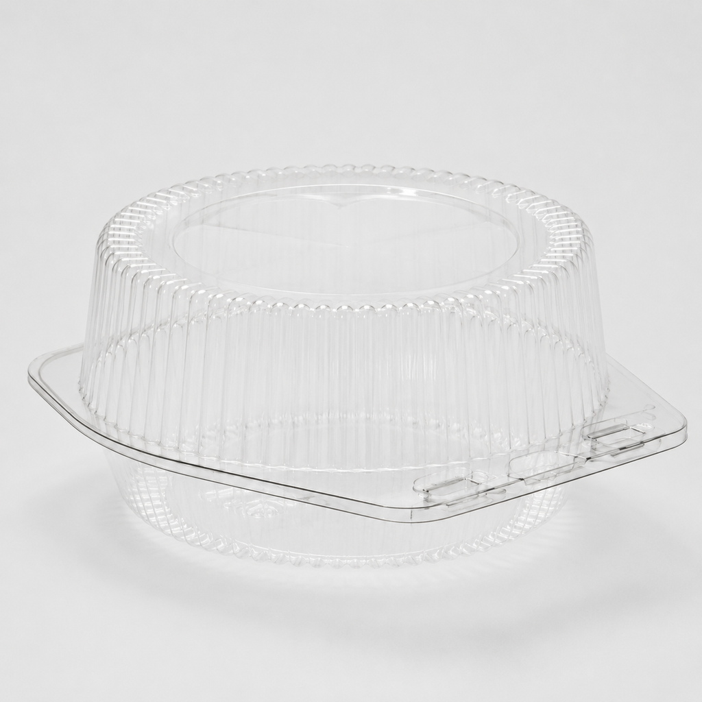 6" Clear Hinged Clamshell Pie Container Deep - 350/Case