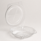 6" Clear Hinged Clamshell Pie Container with Low Dome Lid (Shallow) - 350/Case