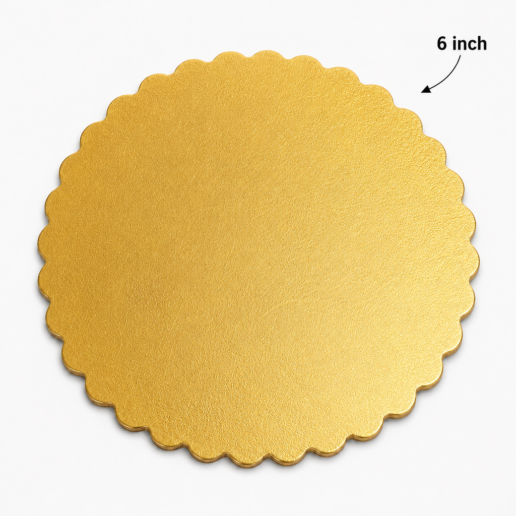 6" Gold Laminated Corrugated Cake Circle - 100/Case